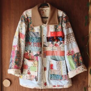 Quilt Jacket Upcycled Barn Coat Patchwork cottagecore vintage